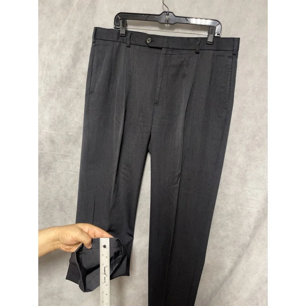 Brooks Brothers Pants Men 37x31 Gray Wool Madison Academia Cuffed Pleated Luxury